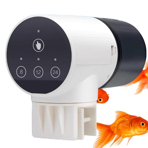 Automatischer Fisch-Futterspender, Futterspender für kleine Aquarien, Betta-Höhle, Wasserpflanzen-Verstecke, große Kapazität, Fisch-Futterspender, Futtertankspender für Pulver, Pellets von Bsbkoj