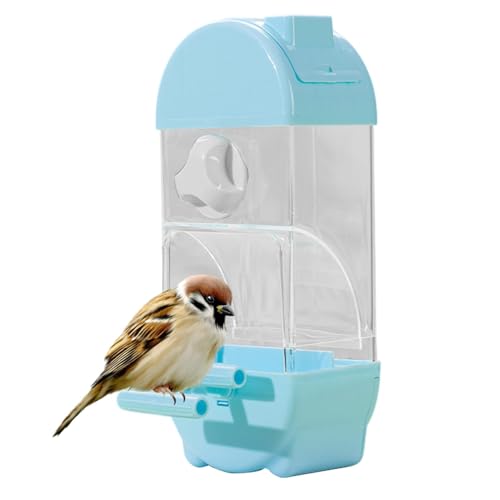 Automatischer Vogelfutterspender Clear Bird Feeder Sittich Futterspender Große Kapazität Vogelfutterspender Anti-Verschütten Vogelfutterspender Smart Bird Feeder Nymphensittich Futterbehälter von Bsbkoj