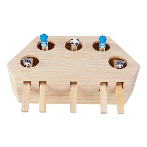 Bsbkoj Cat Toys Scratching, Whack Game Cat Toy, Cat Scratch Toy, Fun Cat Toys, Cat Exercise Toys, Interactive Cat Toy, Wooden Cat Toy, Cat Scratcher 5 Holes, Cat Enrichment Toys, Cat Scratching Toy von Bsbkoj