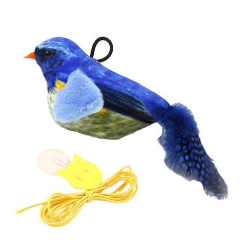 Bsbkoj Chirping Bird Cat Toy, Interactive Chew Toy for Cats, 4.33x1.97x1.57 Inches Simulated Kitten Chewing Device for Bored Indoor Pets Stress Relief Playing Tool von Bsbkoj