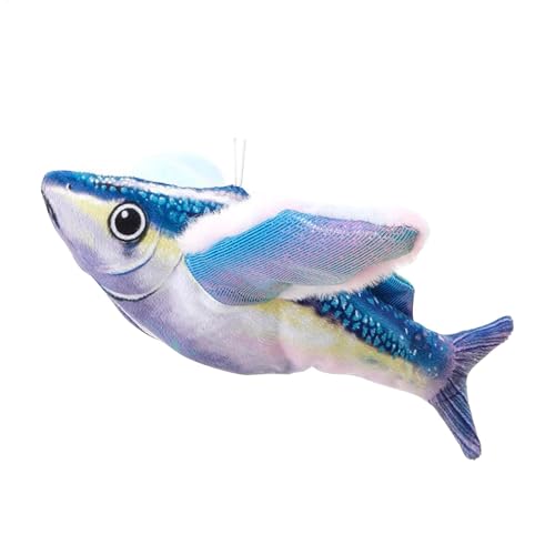 Bsbkoj Interactive Chirping Cat Toy, Realistic Vocal Fish Kitten Playing, 10.24x11.02x2.36 inches Adorable Simulated Flapping Chirping Fish Plush for Bored Indoor Cats von Bsbkoj