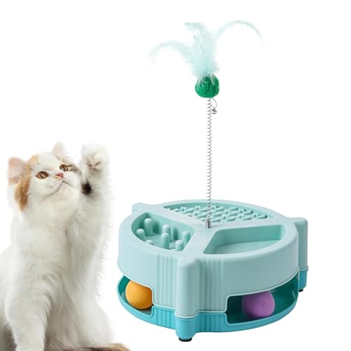 Bsbkoj Katze Interaktiver Feeder Slow Feeder Spielzeug Interaktiver Katzenfutterspender Multifunktionaler Katzenfutterspender Slow Food Spender für Katzen Indoor Cat Feeding Toy Kitten Interactive von Bsbkoj