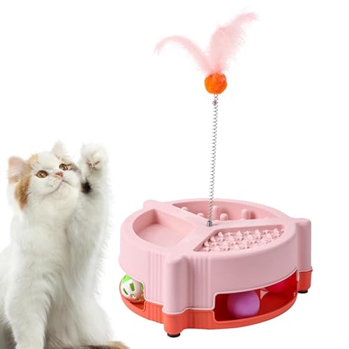 Bsbkoj Katze Interaktiver Feeder Slow Feeder Spielzeug Interaktiver Katzenfutterspender Multifunktionaler Katzenfutterspender Slow Food Spender für Katzen Indoor Cat Feeding Toy Kitten Interactive von Bsbkoj