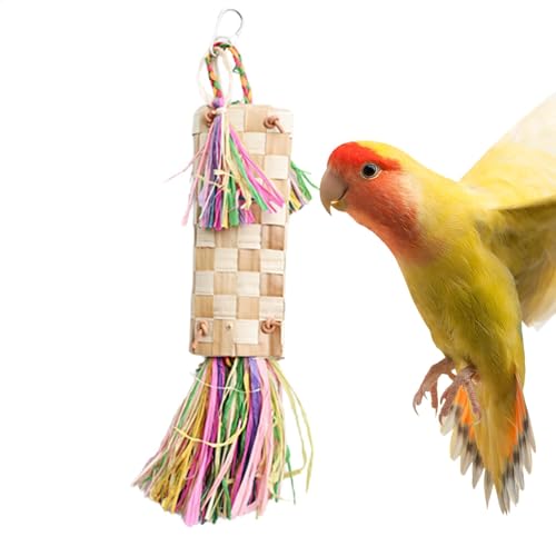 Bsbkoj Parrot Chew Toys, Small Parrot Chewing Toys, 12.6x2.36x2.36 inches Bird Cage Accessories, Foraging Shredder for Parrots Multifunctional Teeth Grinding Toy, von Bsbkoj