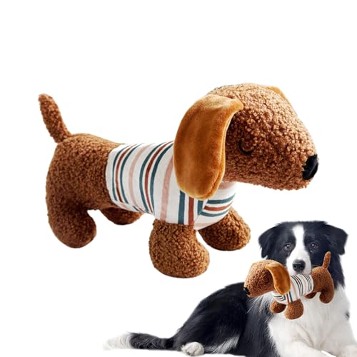 Bsbkoj Plush Squeaky Dog Toys, Aggressive Chewer Pet Toy, 11.81x4.72x6.69 Inches, Dachshund-Shaped Interactive Training Tool for Puppies and Dogs, Sturdy Playtime Companion von Bsbkoj