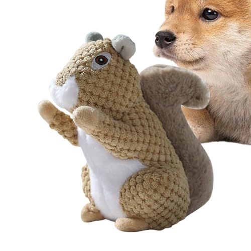 Bsbkoj Plush Squirrel Dog Toy, Squeaky Plush Dog Toy, Dog Teething Toy, Puppy Squirrel Toy, Soft Squirrel Dog Toy, Classic Squirrel Toy, Squeaky Dog Plush, Plush Chew Toy, Teething Dog Toy von Bsbkoj