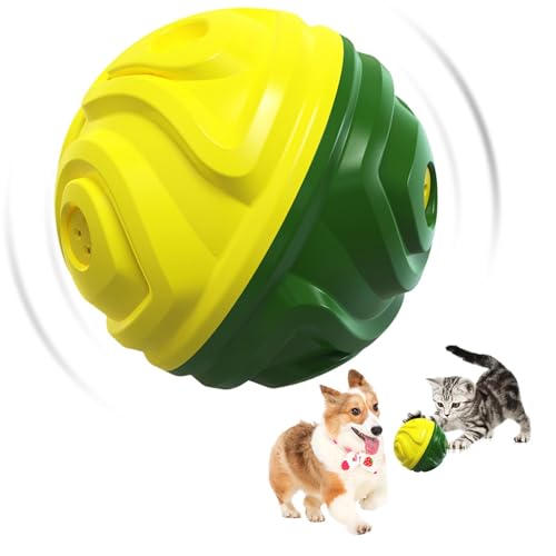 Bsbkoj Squeaky Dog Chew Toy, Interactive Puppy Teething Ball, Stable Pet Toy, Sturdy Rubber Construction, Secure for Teeth, 4.57x4.53x4.53 inches, Small Medium Large Dogs von Bsbkoj