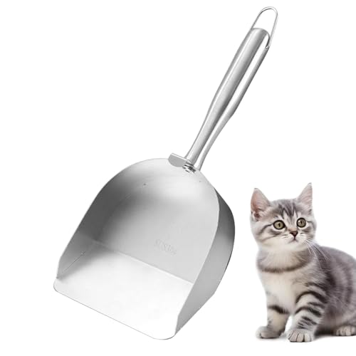 Bsbkoj Stainless Steel Cat Litter Scoop, Stable Hollow Poop Sifter with Ergonomic Handle, Rustproof Efficient Heavy Duty Pet Waste Cleaning Tool, 12.8x5.31x1.57 Inches von Bsbkoj