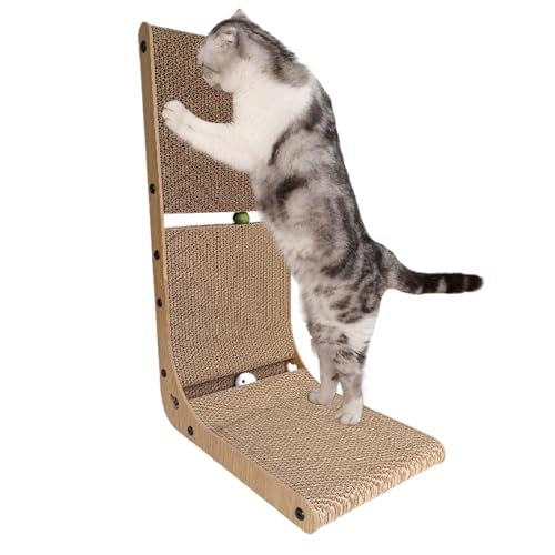 Cardboard Cat Scratcher, L-Shape Cat Scratcher Pad, Vertical Cat Scratching Board, Wall-Mount Cat Scratcher, Cat Relaxation Scratcher, Indoor Cat Scratching Supplies, Eco-Friendly Cat Scratcher von Bsbkoj