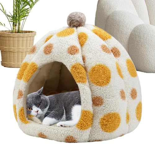 Cat Cave Bed, Cat Tent Bed Pet Cave, Cat Bed with Hood, Covered Pet Bed, Non Slip Cat Dome, Washable Cat Bed, Sleeping Hideaway for Cats, Small Medium Cat Bed, Enclosed Cat Bed, Hooded Cat Cave Bed von Bsbkoj