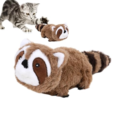 Cat Squeaky Toy, Raccoon Kitten Plush Toy, Interactive Cat Exercise Toys, Touch Activated Teaser Cat Toy Rechargeable for Indoor Cats Boredom Plush Squeaky Toy for Cats von Bsbkoj