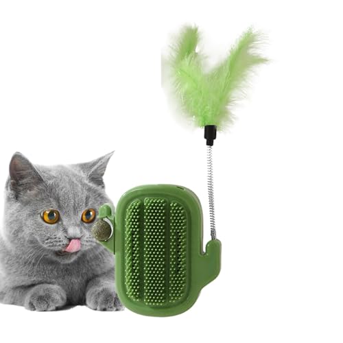 Catnip Toys für Indoor Cats, Cat Grooming Brush, Cat Teaser Stick, Wall-Mounted Catnip Ball, Edible Cat Treats, Chew Toys for Cats, Catnip Ball Groomer, Cat Shedding Brush von Bsbkoj