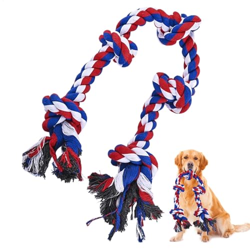 Cotton Chew Rope, Interactive Tug of War Toy, 35.43x1.97x1.97 Inches, Puppy Teething Aid, Strong Pull Playing, Rope Dog Toy for Medium and Large Breed Dogs von Bsbkoj