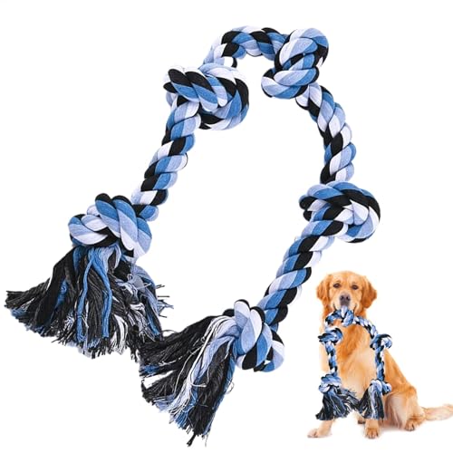 Cotton Chew Rope, Interactive Tug of War Toy, 35.43x1.97x1.97 Inches, Puppy Teething Aid, Strong Pull Playing, Rope Dog Toy for Medium and Large Breed Dogs von Bsbkoj