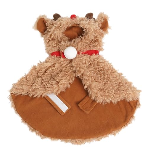 Dog Christmas Costume, Christmas Pet Elk Cloak, Winter Dog Cape, Soft Plush Deer Costume, Multifunctional Pet Clothing, Warm Dog Clothes, Holiday Pet Outfit for Christmas von Bsbkoj