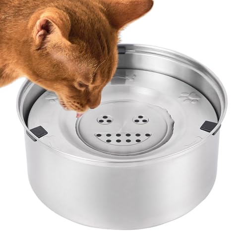 Floating Cat Food Bowl, Stainless Steel Dog Bowl, Non-Tip Pet Dish, Rust-Proof Feeding Bowl, No-Skid Pet Bowl, Floating Disk Bowl, Dog Water Bowl, Pet Feeding Solution, Spill-Proof Bowl, Durable Pet D von Bsbkoj