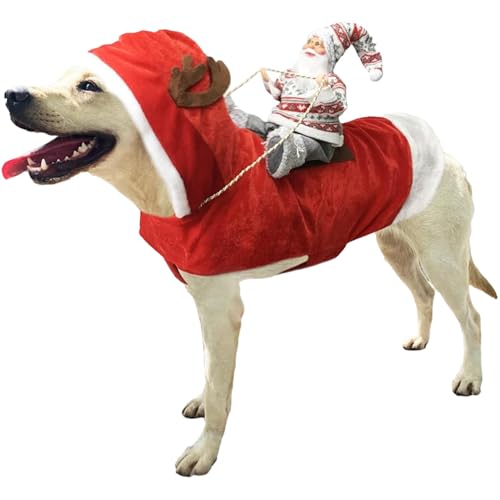 Haustier-Kostüme, Dog Red Hat Suit, Dressing Up Pets für Holidays, Puppy Cosplay Kostüme, Festliche Hunde-Outfits, süße Katzenkostüme, Haustier-Kleidung, Urlaubs-Petti von Bsbkoj