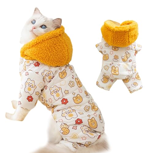 Katzen-Winterkleidung, Hunde-Hoodie, Haustier-Wintermantel, kleine Hunde-Hoodie, Winterkleidung, Kitten Winterjacke, weiche Katzenjacke, Haustier-Sweater für Winter, warm, Hoodie für Haustiere von Bsbkoj