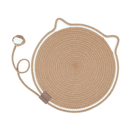 Katzenbett mit Krallenschleifen, rund, horizontal, mit Spielzeug, 40 x 20 x 5 cm, bequeme Bodenmatte, bodenfreundliches Haustierzubehör, Katzenkratzunterlage für Indoor-Kätzchen Katzenbett mit Krallenschleifen, rund, horizontal, mit Spielzeug, 40 x 20 x 5 cm, bequeme Bodenmatte, bodenfreundliches Haustierzubehör, Katzenkratzunterlage für Indoor-Kätzchen von Bsbkoj