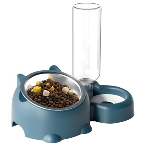 Katzenfutter und Wassernapf Set, geneigte Katzenfutterschale, Abnehmbarer Futternapf für Haustiere, Katzennapf für kleine Hunde, verstellbares Haustiernapf-Set, Haustier-Futterstation, ergonomischer von Bsbkoj