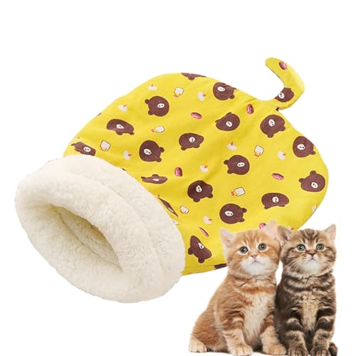 Katzenschlafsack, gemütliches weiches Katzenbett, weiches Katzensackbett, Kätzchenhöhlenbett, Katzennest Bett zum Schlafen, Kuschelsack Katzenbett, Welpenkuschelsack, Katzenhausbett, gemütliches von Bsbkoj