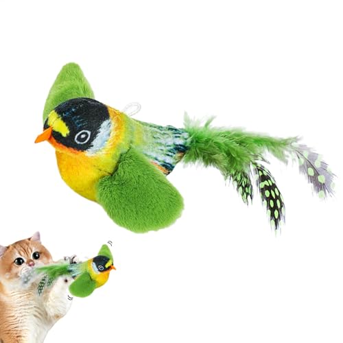 Katzenspielzeug für Indoor-Katzen, Interaktives Katzenspielzeug Vogel, Flapping Chirping Kitten Toy, Touch Activated Cat Toy, Simulation Bird Cat Toy, Enrichment Indoor Cat Toys, Pet Bird Toy for Cats von Bsbkoj