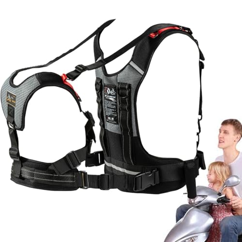 Kids Motorcycle Harness, Reflective Back Seat Belt, 38.58-59.06 Inches Adjustable Safety Belts for Children, Flexible Motorcycle Seat Strap for Outdoor Rides, Secure Travel Gear von Bsbkoj