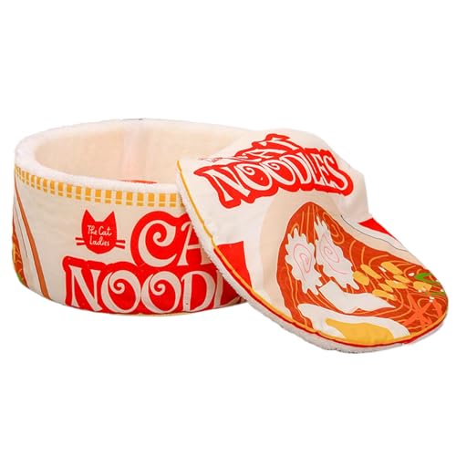 Noodle Shape Cat House, Cute Pet Bowl Nest, 15.75x15.75x7.87 Inches, Cozy Sleeping Bag, Removable Cushion Comfort, Bed Novelty Cat Furniture for Cats and Small Pets von Bsbkoj