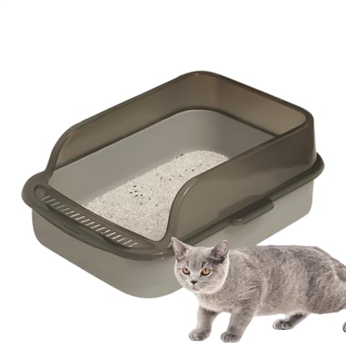 Open Cat Litter Box, High-Sided Leak Proof Cat Pan, Hygienic Odor Control, Easy to Clean Kitten Toilet, Gray, Green, Blue, Indoor Pet, 11.02x5.71 Inches von Bsbkoj