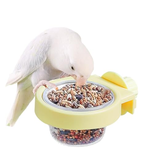 Parakeet Food Dish, Large Bird Feeder Cup with Clamp, Water Bowl & Cage Accessory (3.78x2.83x1.65 inches), Ideal for Chinchilla, African Grey, Conure, and Small Pets von Bsbkoj