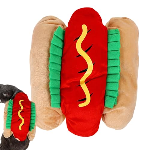 Pet Hot Dog Costume, Funny Food-Themed Outfit for Dogs, Burger Style Cosplay Coat for Celebrations, Comfortable Polyester Pet Clothing for Photos, S 75g, M 95g, L 145g von Bsbkoj