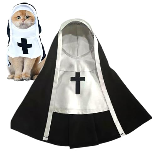 Role Play Dog Costumes, Halloween Pet Kostüm, Funny Dog Cosplay Outfit, Small Dog Cosplay Kostüm, Pet Halloween Kostüm, Cat Cosplay Kostüm, Sister Habit Pet Cloth, Nun Kostüm für Haustiere von Bsbkoj