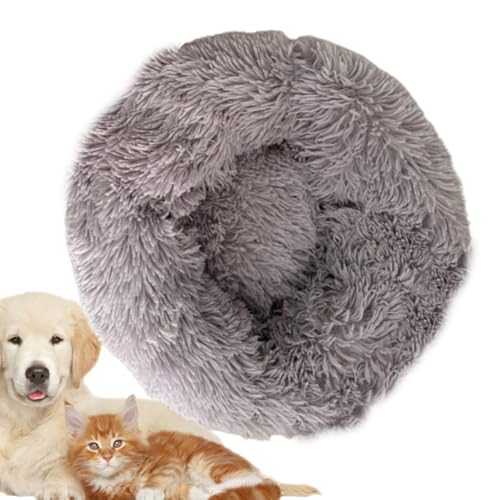 Rundes Hundebett, rundes Donut-Hundebett, Katzenbett, kuscheliges Plüschbett für kleine Hunde und Katzen, ideal für Haustiere, Schlummerkennzeichen für Katzen, perfekt für Komfort von Bsbkoj