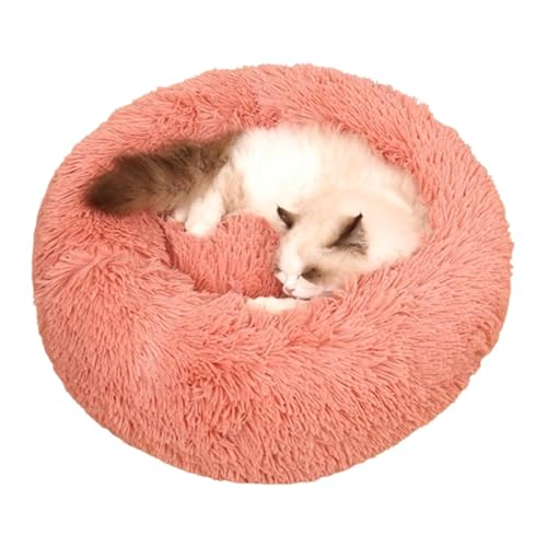 Rundes Hundebett, rundes Donut-Plüschbett, gemütliches Plüschkissen für kleine Hunde und Katzen, ideales Haustier-Schlummerbett für Kätzchen, perfekt für Komfort von Bsbkoj