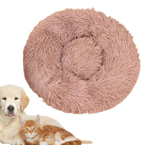 Rundes Hundebett, rundes Donut-Plüschbett, gemütliches Plüschkissen für kleine Hunde und Katzen, ideales Haustier-Schlummerbett für Kätzchen, perfekt für Komfort von Bsbkoj