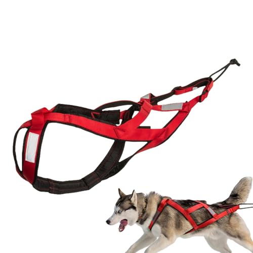 Schlitten-Hundegeschirr, Mushing Geschirr für Hunde, Reflektierender Hundeschlittengurt, Schlitten Hundewagengeschirr, Beschwertes Hundegeschirr, Schlittenziehgürtel, Ausrüstung für große von Bsbkoj