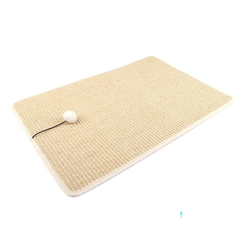 Sisal Mat for Cats, Kitten Scratcher Pad with Plush Ball, Wall and Furniture Protection Scratching Rug, 23.62x15.75x0.39in, Pet Supplies for Small to Medium Pussy von Bsbkoj