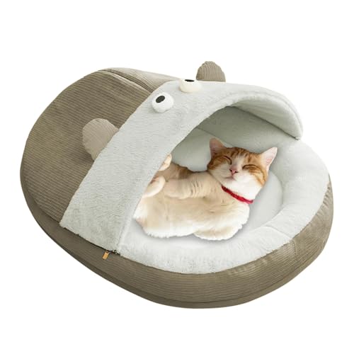 Soft Plush Cat Cave Bed – Cozy Indoor Cat House, halbgeschlossenes Katzenzelt mit Halshalterung, waschbares kleines Katzenbett für Puppies und Kitten, süßes Katzenhaus für Komfort und Entspannung, von Bsbkoj