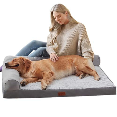 Unterstütztes Schaumstoff-Haustierbett, waschbar, große Haustier-Schlafdecke, bequemes Hundebett, großes Hundesofa, große Hundebett, Komfort-Schlafsack, Puppy Sofa mit Nonskid-Unterseite, Haustierbett von Bsbkoj