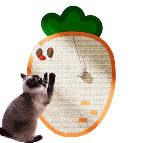 Wall Mount Cat Scratching Board, Karrot Shape Sisal, Cat Paw Scratcher, Anti Wear Non Shedding Toy, Sofa Guard, Sisal Material Space Saving, 65 x 43 cm for Cats 280 g von Bsbkoj