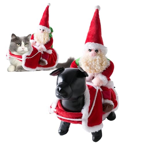 Weihnachtsmann-Hundekostüm, Weihnachtsmann-Kleidung, Reiten, Haustier-Kostüm, lustiges Verkleidungs-Outfit, Bomma-Cosplay-Kostüm für kleine, mittelgroße und große Hunde und Katzen, von Bsbkoj