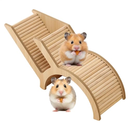 Wooden Hamster, Playground Burrow Tunnel Ladder, Small Animal Playpen for Hamsters, Gerbils, Hedgehogs, Natural Wooden Pet Habitat (12.44x4.13x5.71 inches) von Bsbkoj