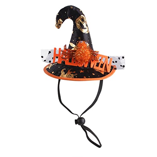 Btgghytr Halloween Katzenkostüm Katze Hexenhut Katze Halloween Hut Hund Lustiger Hut Katze Kürbisse Hut Lustiger Hut für Katze Haustier Foto von Btgghytr