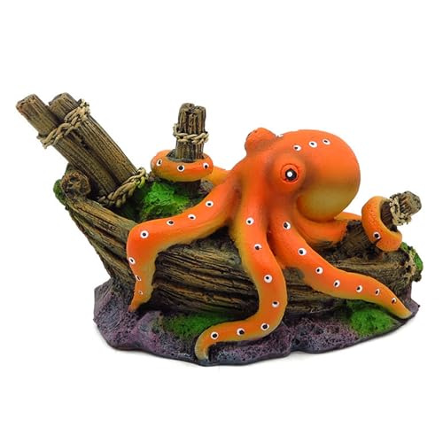 Btgghytr Künstliche Oktopus-Höhle Versteck Aquarium-Dekorationen für Aquarium, Terrarium, Garnelen, Oktopus-Ornament von Btgghytr