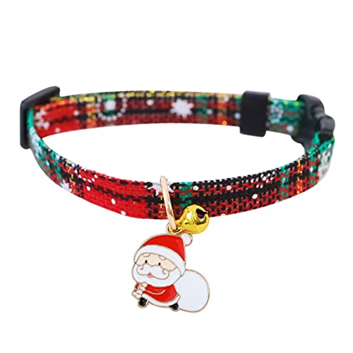 Btruely Weihnachten Hundehalsbänder Verstellbare Hundekatze Santa Claus Halsbänder mit Glocken für Kleine Mittelgroße Haustiere Welpen Kätzchen Kätzchen (A) von Btruely