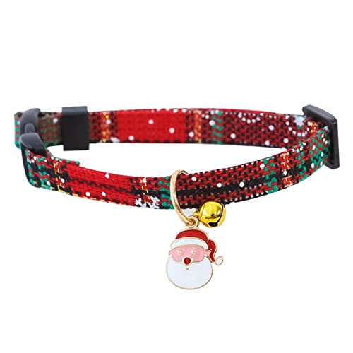 Btruely Weihnachten Hundehalsbänder Verstellbare Hundekatze Santa Claus Halsbänder mit Glocken für Kleine Mittelgroße Haustiere Welpen Kätzchen Kätzchen (E) von Btruely