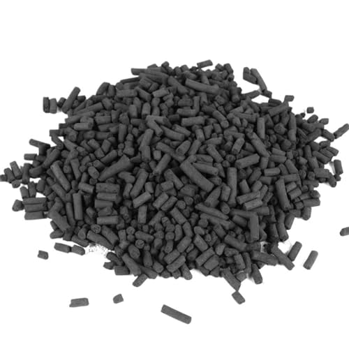 BuNiQ Aquarium-Aktivkohle-Pellet in zylindrischer Form, Filterreinigung for Fischteich-Koi-Riff-Kanister, for Süßwasser, Meeresaquarium, Kanisterfilter, Koi-Teich (Color : 500g) von BuNiQ