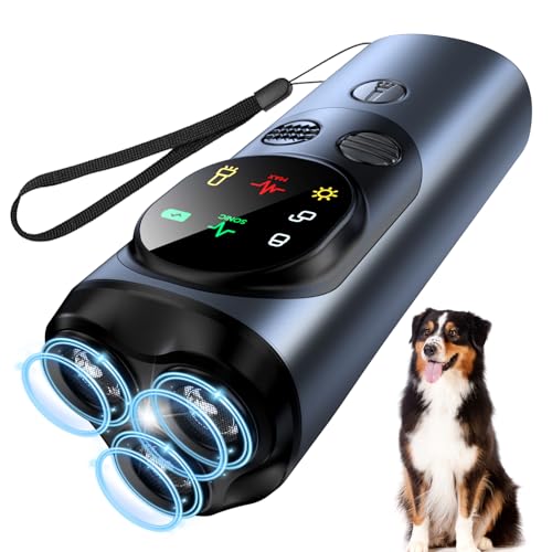 Anti Bell Gerät Hunde, Antibell Ultraschall Gerät mit 3 Sendern, Antibell für Hunde mit 2 Modi und LED-Licht, 30 Fuß Langes Handgerät zum Hundegebell Stoppen für das Training Innen Außenbereich von Bubbacare