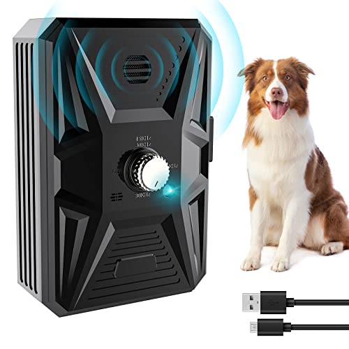 Antibell Für Hunde, 3 Ultraschall Anti Bell Gerät Hunde mit Einstellbarer Frequenz, 33 Fuß effektive Reichweite, Haustier-sanftes Gerät Sonic Bark von Tiptop Home