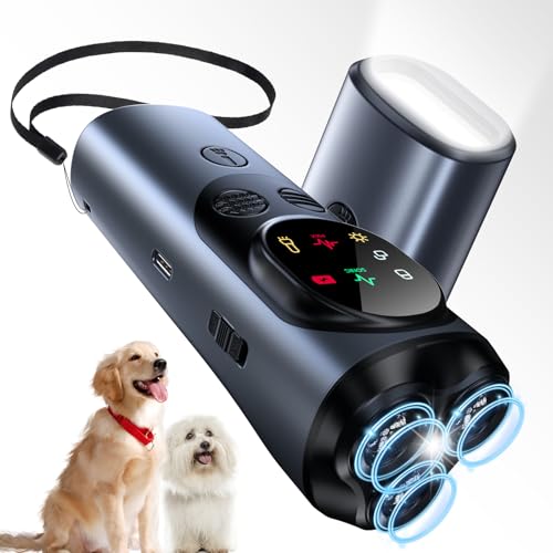 Antibell Ultraschall Gerät, 2 Modi Anti Bell Gerät Hunde mit Taschenlampe & Display, 30 Fuß Tragbares Antibell für Hunde für die Meisten Hunde im Innen- und Außenbereich von Bubbacare